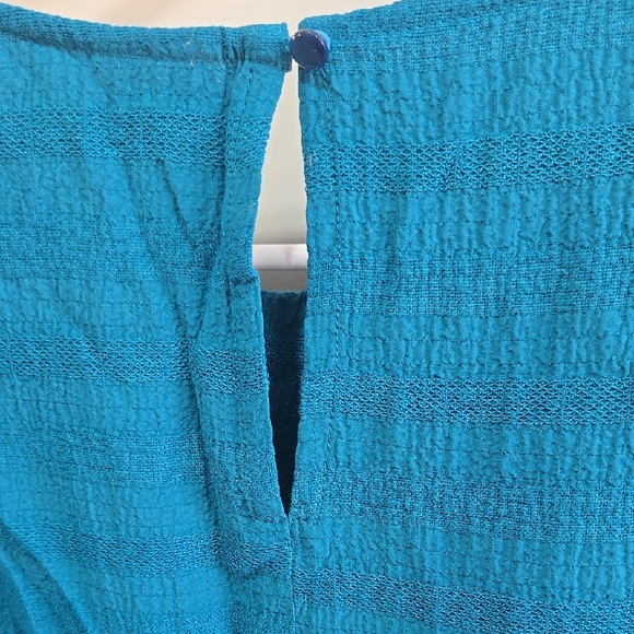 Worthington Blue Boxy Blouse with Relaxed Fit - Picture 6 of 6